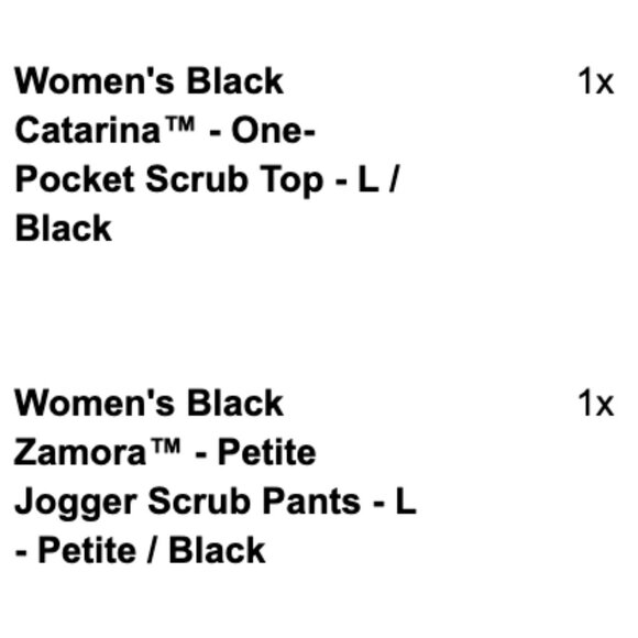 Figs Womens Scrub Set Large/Large Petite - Color Black - Picture 7 of 7